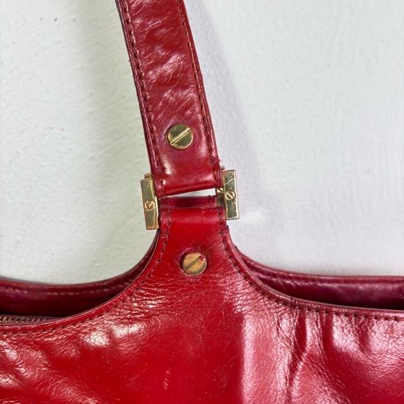 TORY BURCH Glazed Bombe Leather Tote Shoulder Bag - Picture 5 of 16